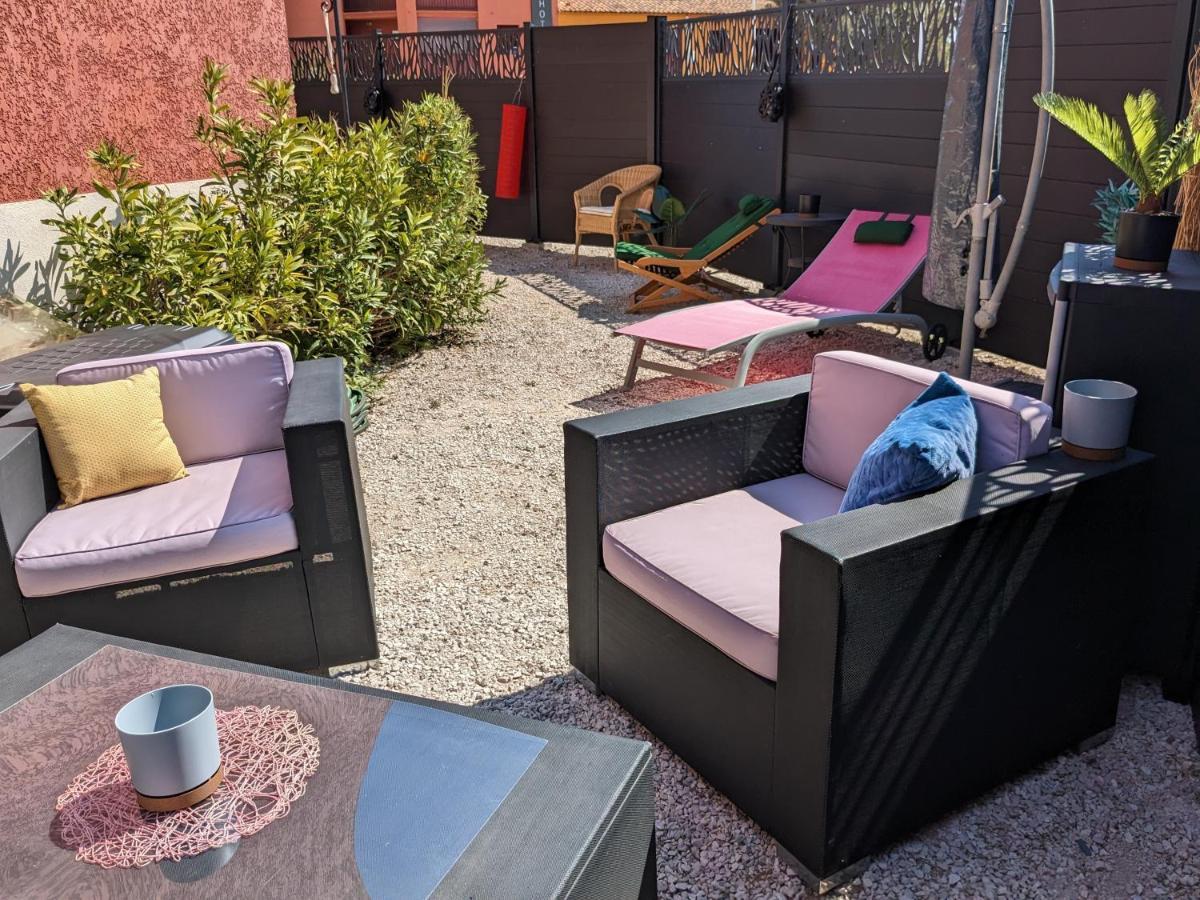 L'Instant Mer - Bord De Mer - Studio Avec Grand Jardin A La Capte Hyères Eksteriør billede