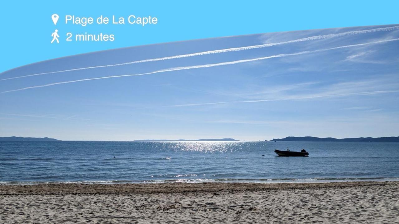 L'Instant Mer - Bord De Mer - Studio Avec Grand Jardin A La Capte Hyères Eksteriør billede