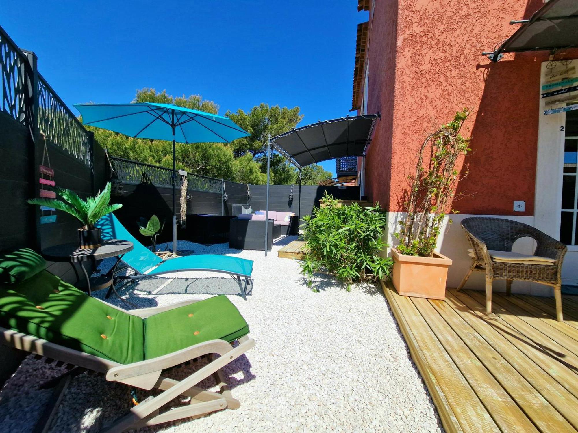 L'Instant Mer - Bord De Mer - Studio Avec Grand Jardin A La Capte Hyères Eksteriør billede